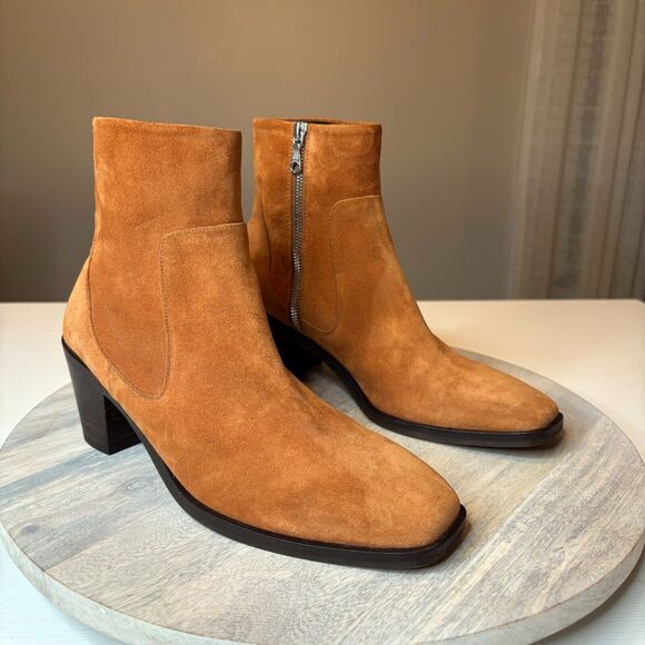 Rag & Bone Women's Axel Mid Boots‎ In Cinnamon Leather Suede $395 Size 8.5